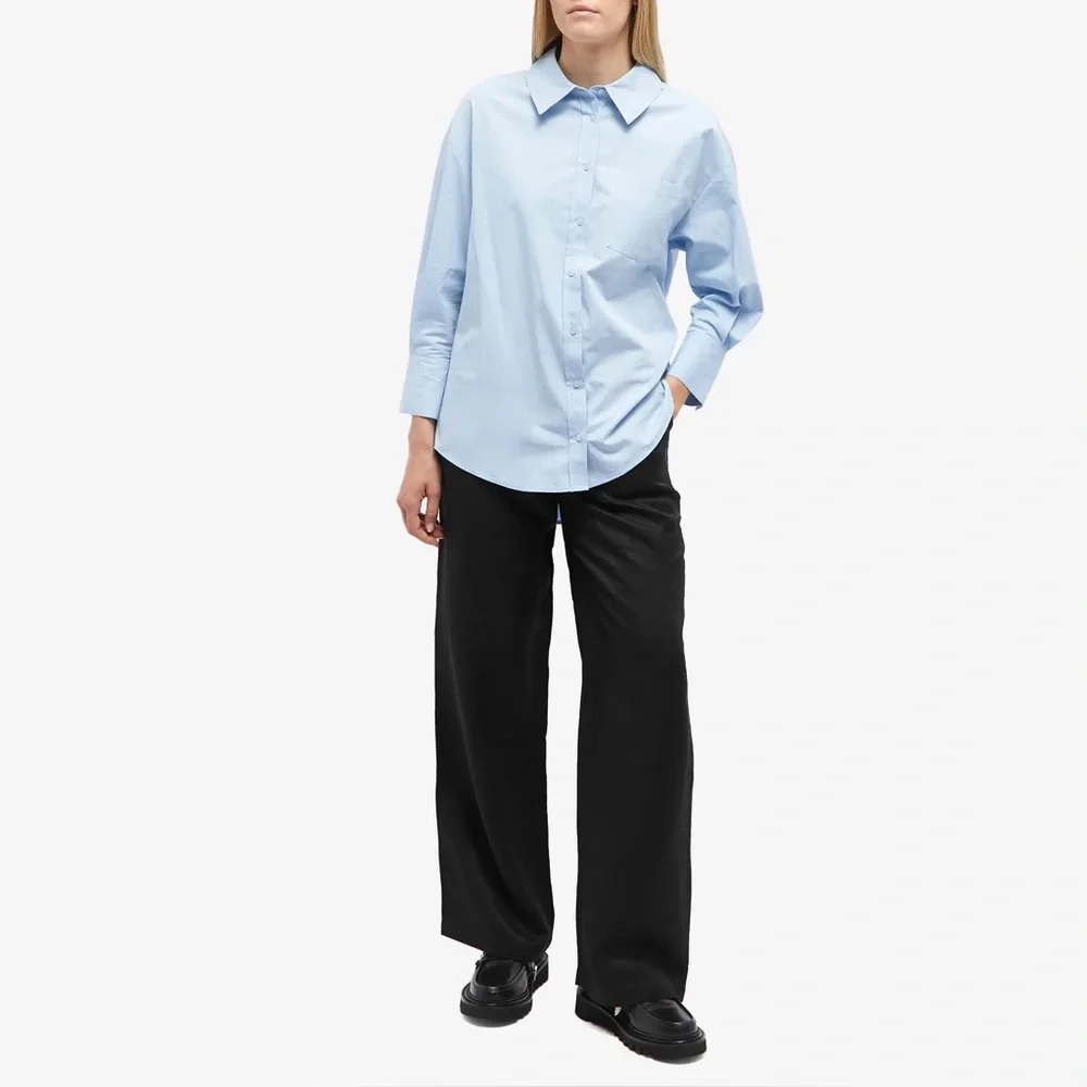 $505 ANINE BING CARRIE LINEN BLEND WIDE LEG TROUSERS, NWT 34/2US